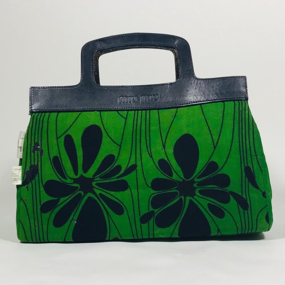 Miu Miu Handbags - Miu Miu Vintage Green Flowered Purse